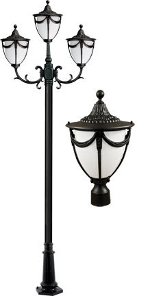 Dabmar GM4803-LED9-B - RACHEL POST THREE LIGHT FIX 3 X LED 9W 85-265V